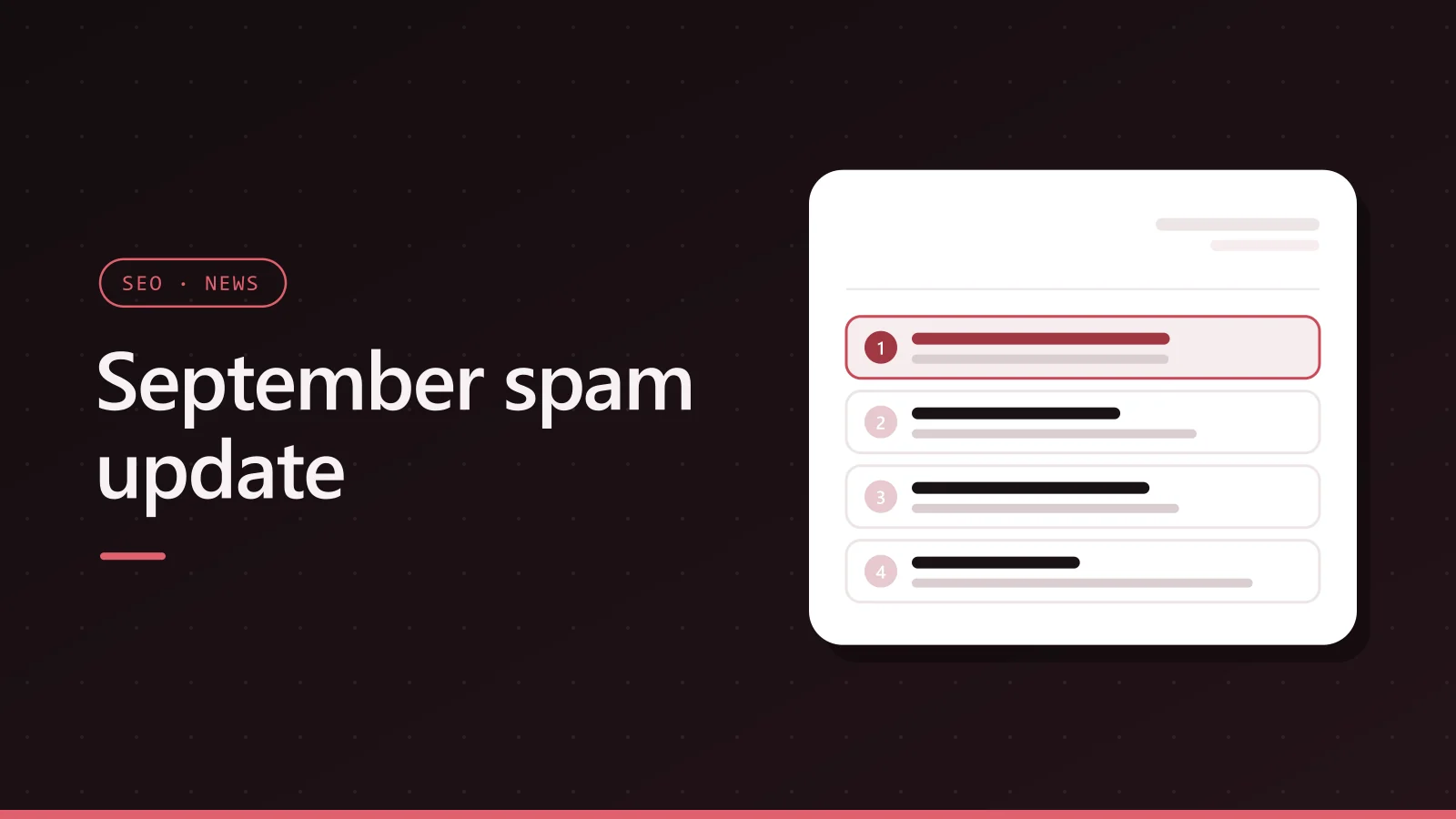 September spam update cover with the Google logo and a search results page