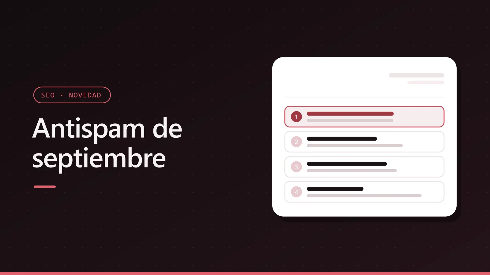 Portada de Antispam de septiembre con el logotipo de Google y resultados de búsqueda