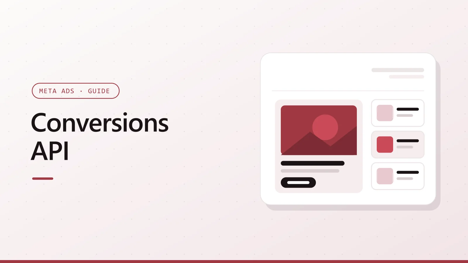 Conversions API cover with the Meta logo and an ad