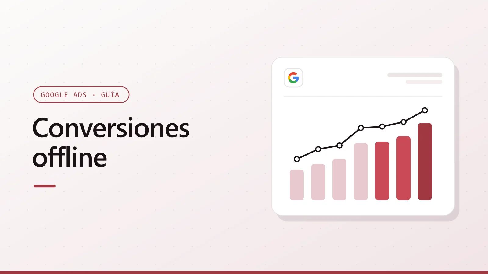 Portada de Conversiones offline con el logotipo de Google y un gráfico de barras