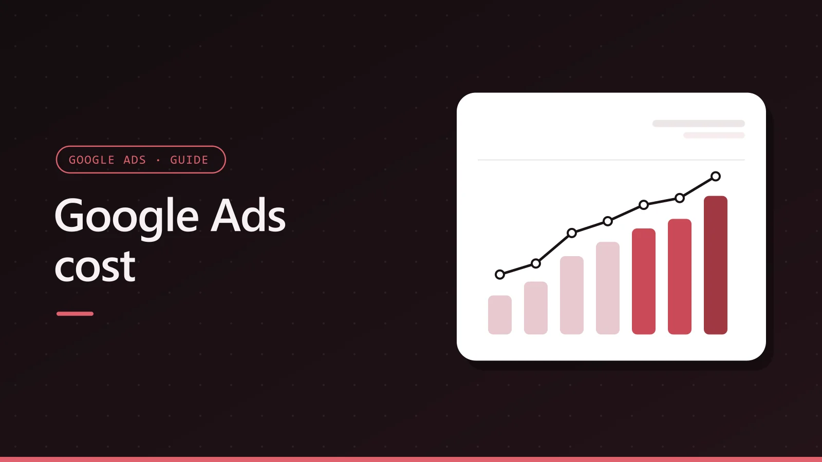 Google Ads cost cover with the Google logo and a bar chart