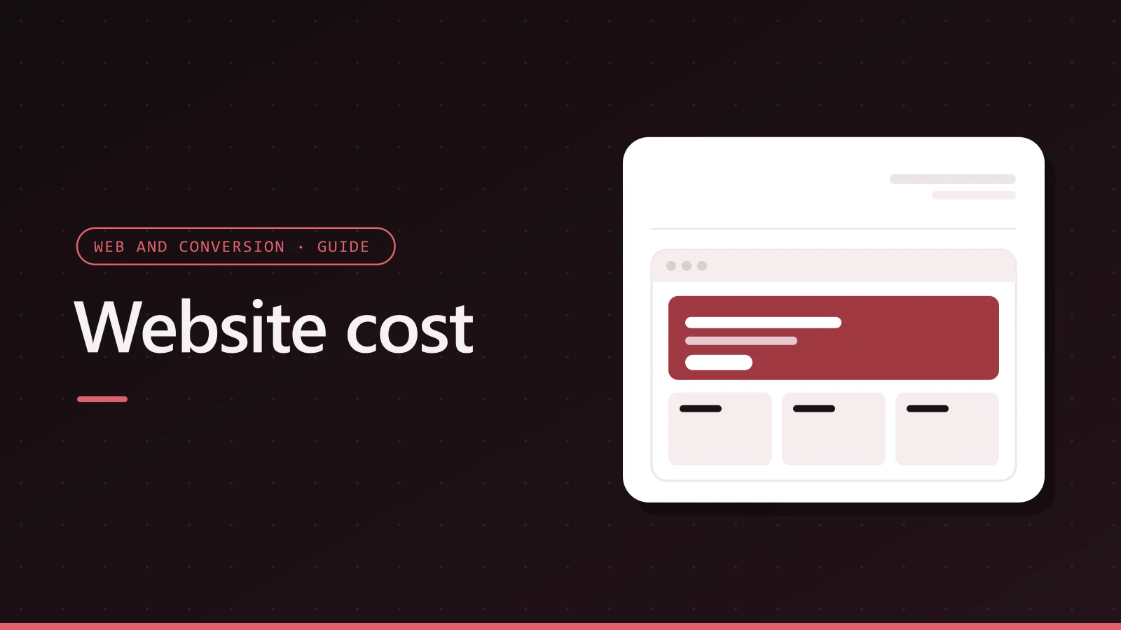 Website cost cover with an illustration of a browser window