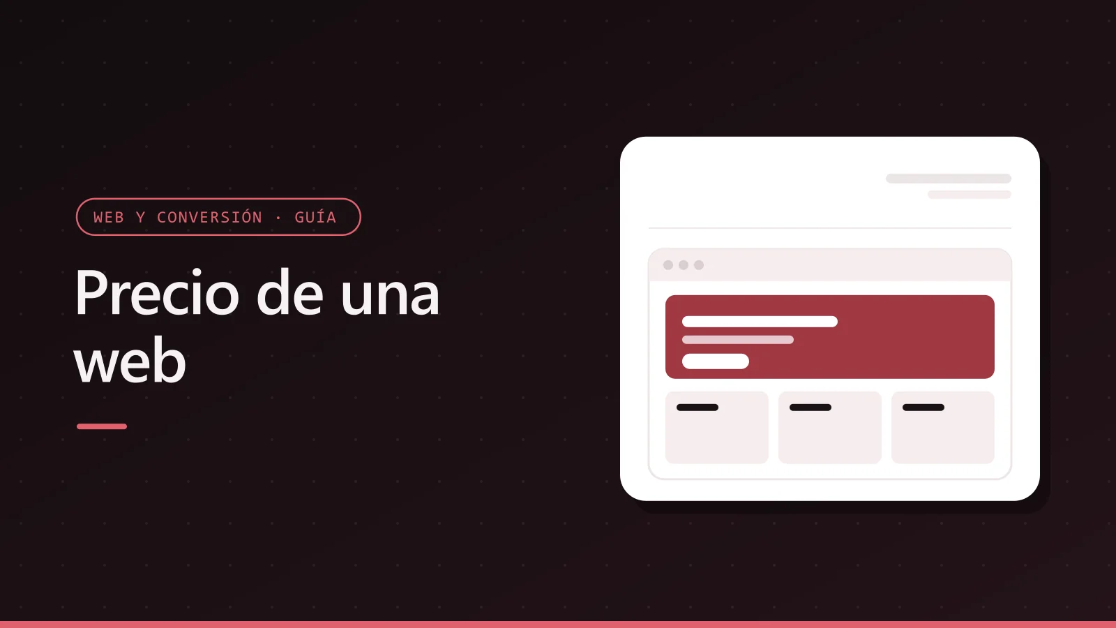 Portada de Precio de una web con la ilustración de un navegador
