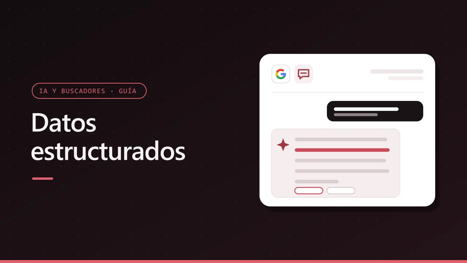 Portada de Datos estructurados con el logotipo de Google y una respuesta de un asistente