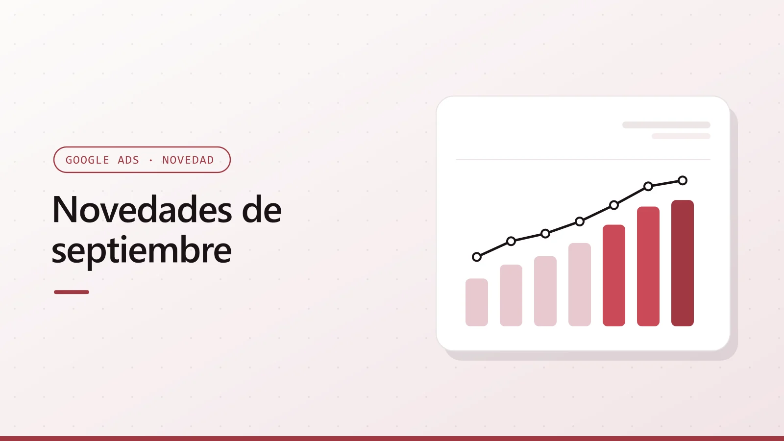 Portada de Novedades de septiembre con el logotipo de Google y un gráfico de barras