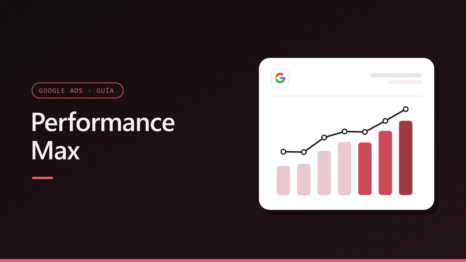Portada de Performance Max con el logotipo de Google y un gráfico de barras