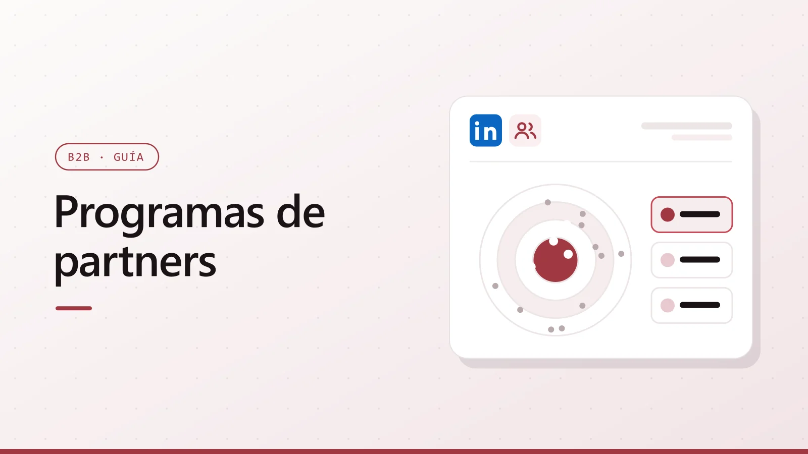 Portada de Programas de partners con el logotipo de LinkedIn y un diana de cuentas