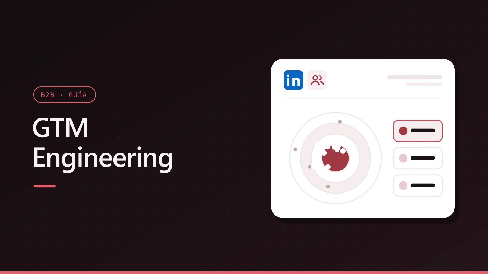 Portada de GTM Engineering con el logotipo de LinkedIn y un diana de cuentas
